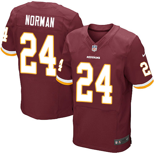 Men's Elite Josh Norman Nike Jersey Burgundy Red Home - #24 NFL Washington Redskins